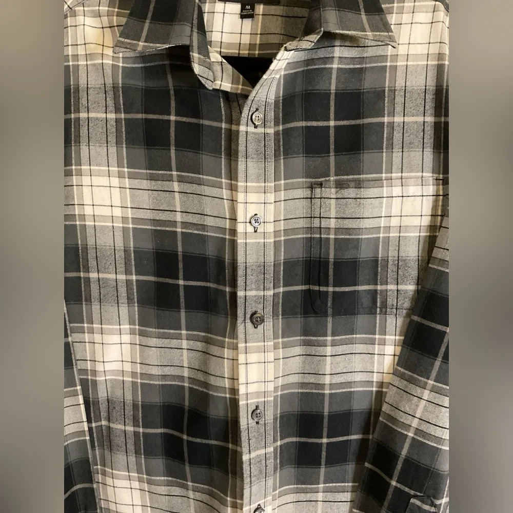 Men’s Banana Republic Plaid Shirt - Black and Cream